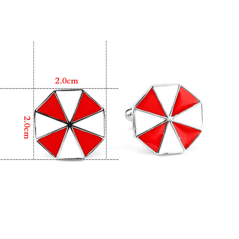 Biohazard Umbrella Corporation French Cufflinks - Alloy Buttons for Men's Shirts - Xylostar