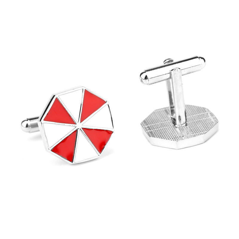 Biohazard Umbrella Corporation French Cufflinks - Alloy Buttons for Men's Shirts - Xylostar