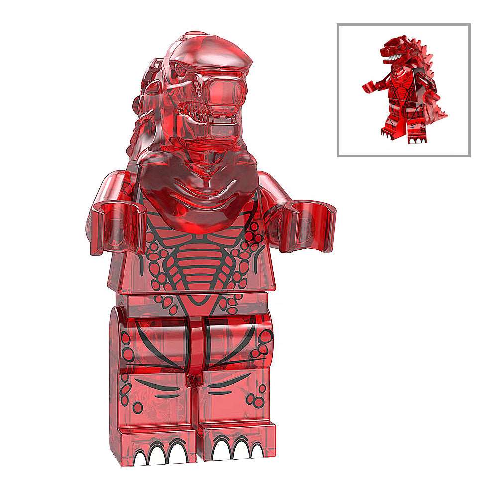 Godzilla Lego Set - 5 PCS Godzilla Transparent Set with Display Boxes Gift Set by Xylostar