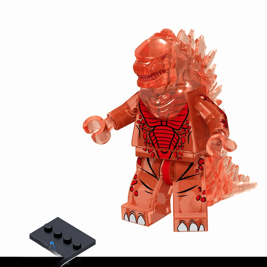 Godzilla LEGO Set - Transparent Minifig Ember With Display Box by Xylostar