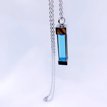 XylostarT-Virus Necklace: Handcrafted with Blue Liquid for a Mystical Oceanic Mystical Oceanic Hue