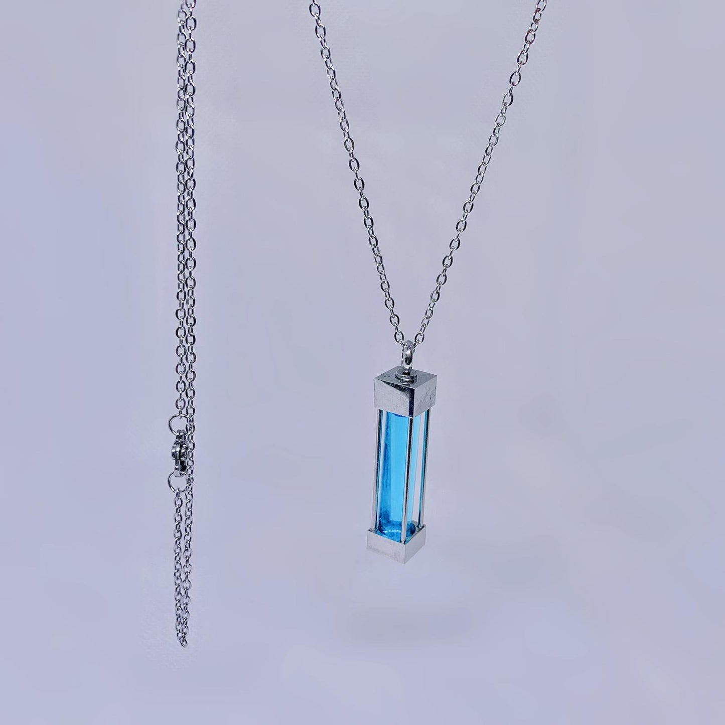 XylostarT-Virus Necklace: Handcrafted with Blue Liquid for a Mystical Oceanic Mystical Oceanic Hue