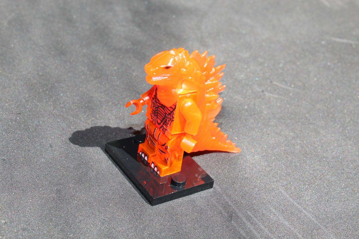 Godzilla LEGO Set - Transparent Minifig Ember With Display Box by Xylostar