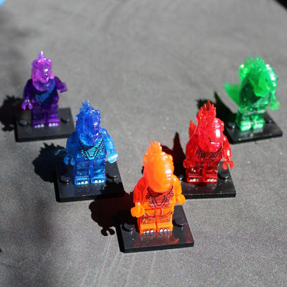 Godzilla LEGO Set - Transparent Minifig Ember With Display Box by Xylostar