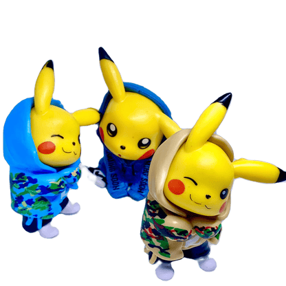 pikachu 3 PCS Pokemon Fashion Pikachu Action Figure REAL Model Toy 12cm