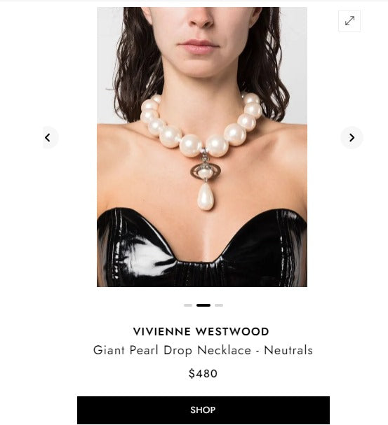 Vintage Vivienne Westwood Giant Pearl Drop necklace - Xylostar