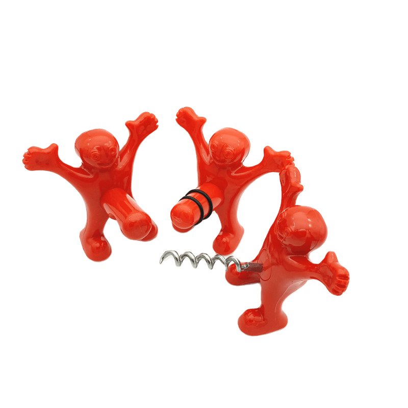 XylostarCreative Little Red Man Bottle Wine Opener Set - 3 PiecesRed Man Bottle Opener Set - 3 Pieces