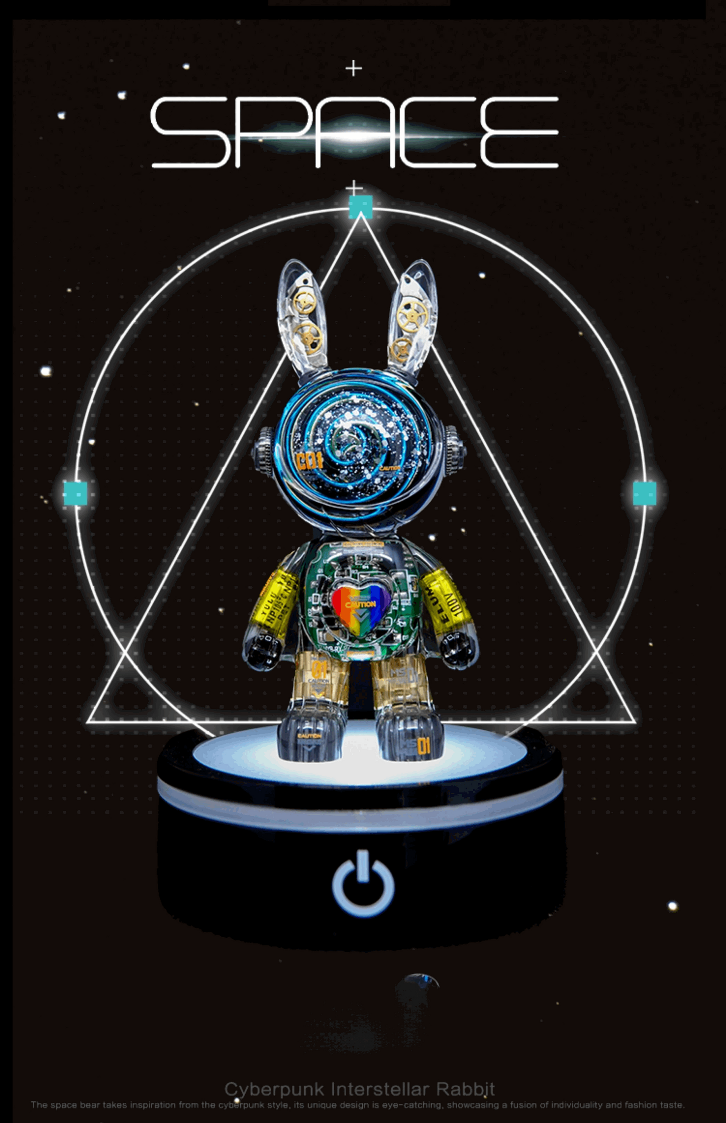 Cyberpunk Rainbow Rabbit Lightening Base - Xylostar